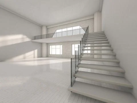 Abstract modern architecture background, empty white open space Stock Illustration