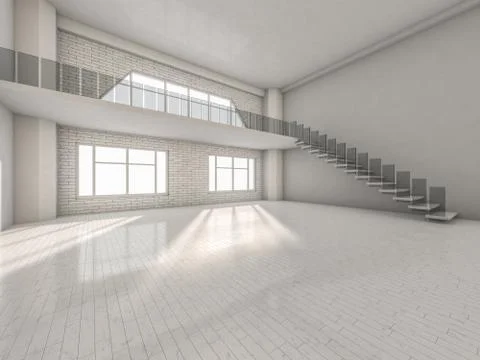 Abstract modern architecture background, empty white open space Stock Illustration