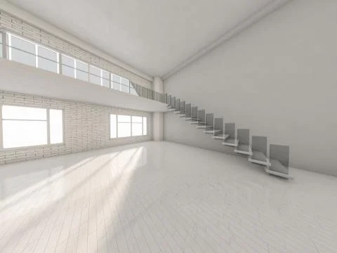 Abstract modern architecture background, empty white open space Stock Illustration