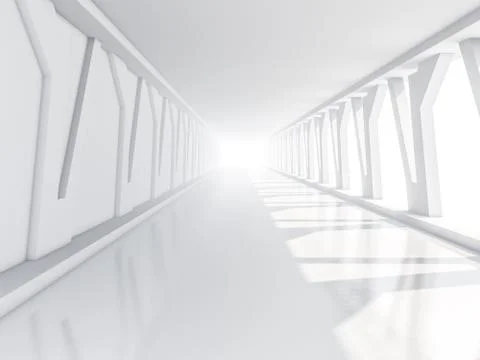 Abstract modern architecture background, empty white open space Stock Illustration