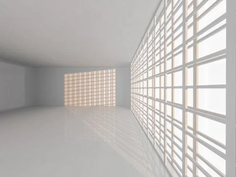 Abstract modern architecture background, empty white open space Stock Illustration