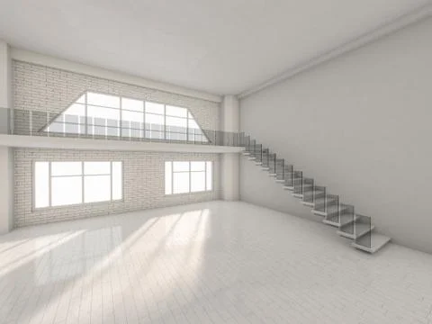 Abstract modern architecture background, empty white open space Stock Illustration