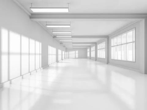 Abstract modern architecture background, empty white open space Illustrazione stock