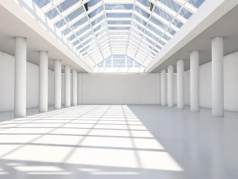 Abstract modern architecture background, empty white open space Stock Illustration