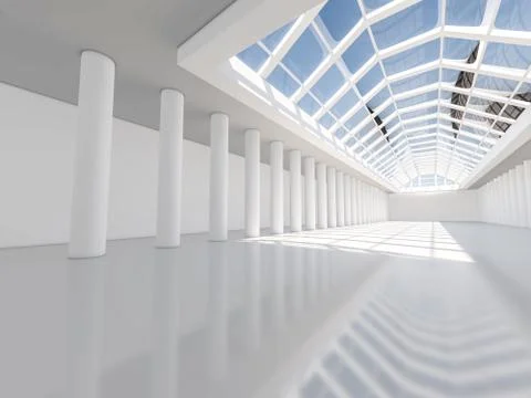 Abstract modern architecture background, empty white open space Stock Illustration