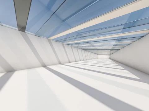 Abstract modern architecture background, empty white open space Stock Illustration