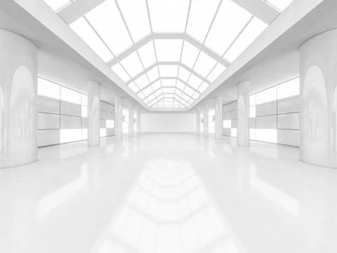 Abstract modern architecture background, empty white open space Stock Illustration