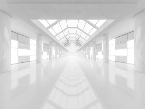 Abstract modern architecture background, empty white open space Stock Illustration