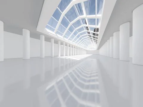 Abstract modern architecture background, empty white open space Stock Illustration