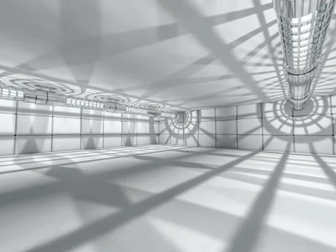 Abstract modern architecture background, empty white open space Stock Illustration