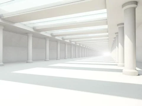 Abstract modern architecture background, empty white open space Stock Illustration