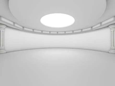 Abstract modern architecture background, empty white open space Illustrazione stock