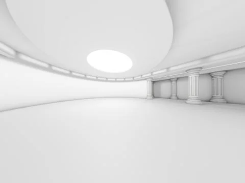 Abstract modern architecture background, empty white open space Stock Illustration