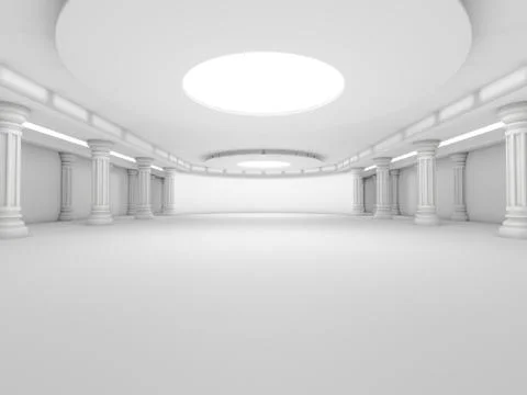 Abstract modern architecture background, empty white open space Illustrazione stock