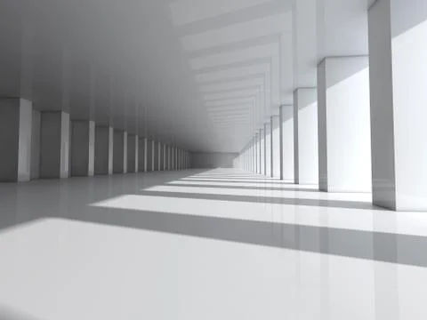 Abstract modern architecture background, empty white open space Stock Illustration