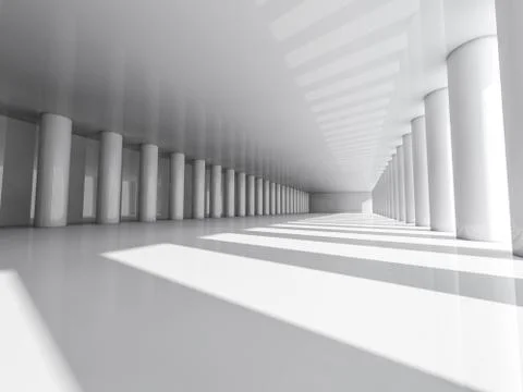 Abstract modern architecture background, empty white open space Stock Illustration