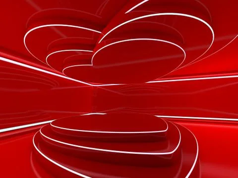 Abstract modern architecture background, empty open space interior. 3D Stock Illustration