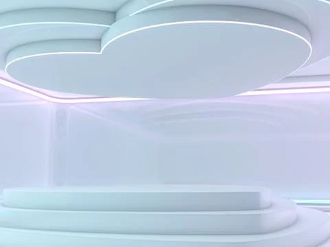 Abstract modern architecture background, empty open space interior. 3D Stock Illustration