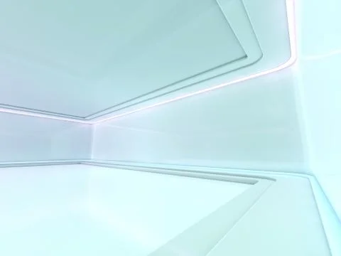 Abstract modern architecture background, empty open space interior. 3D Stock Illustration