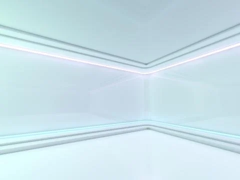 Abstract modern architecture background, empty open space interior. 3D Illustrazione stock