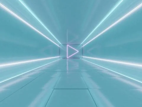 Abstract modern architecture background, empty open space interior. 3D Stock Illustration