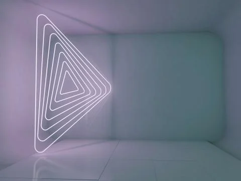 Abstract modern architecture background, empty open space interior. 3D Stock Illustration