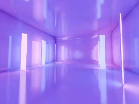 Abstract modern architecture background, empty open space. 3D Stock Illustration