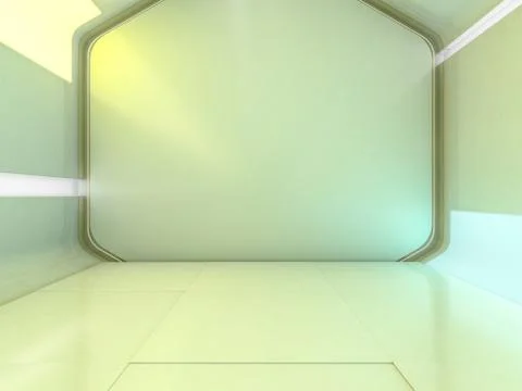 Abstract modern architecture background, empty open space interior. 3D Stock Illustration