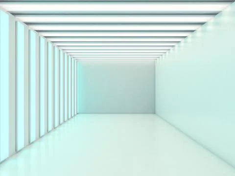Abstract modern architecture background, empty open space interior. 3D Stock Illustration