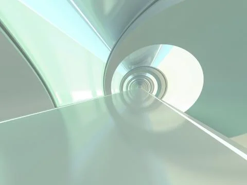 Abstract modern architecture background, empty open space interior. 3D Stock Illustration