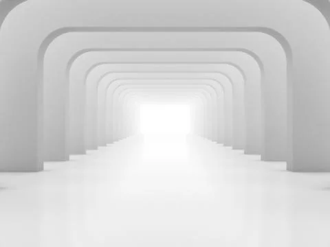 Abstract modern architecture background, empty open space interior. 3D Stock Illustration