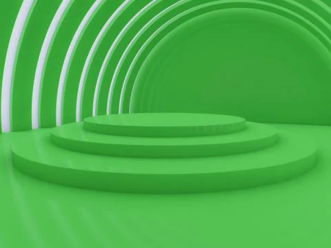 Abstract modern architecture background, empty open space interior. 3D Stock Illustration