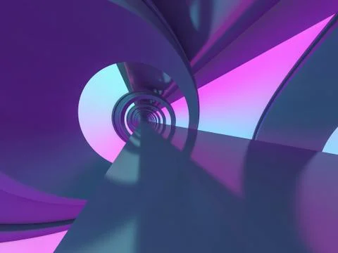 Abstract modern architecture background, empty open space interior. 3D Stock Illustration