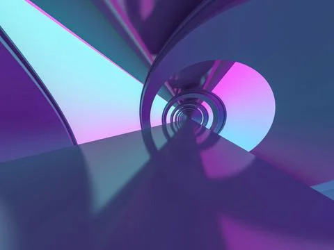 Abstract modern architecture background, empty open space interior. 3D Stock Illustration