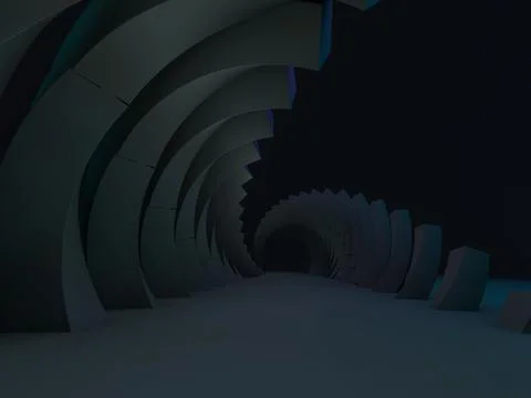 Abstract modern architecture background, empty open space. 3D illustration Stock Illustration