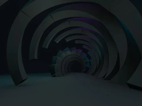 Abstract modern architecture background, empty open space. 3D illustration Stock Illustration