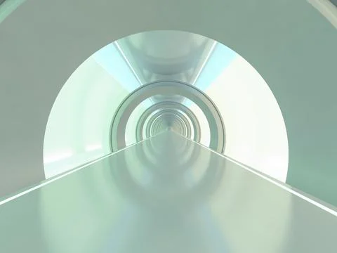 Abstract modern architecture background, empty open space interior. 3D Stock Illustration