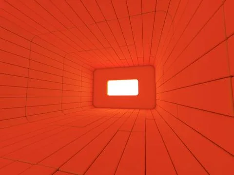 Abstract modern architecture background, empty open space. 3D Stock Illustration