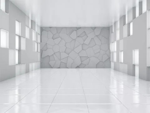 Abstract modern architecture background, empty open space. 3D illustration Stock Illustration