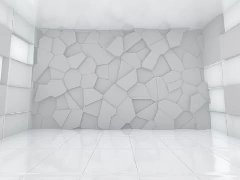 Abstract modern architecture background, empty open space. 3D illustration Stock Illustration