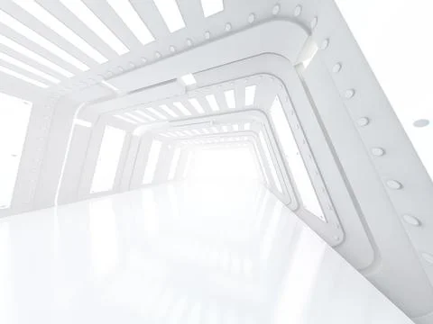 Abstract modern architecture background, empty open space. 3D illustration Stock Illustration