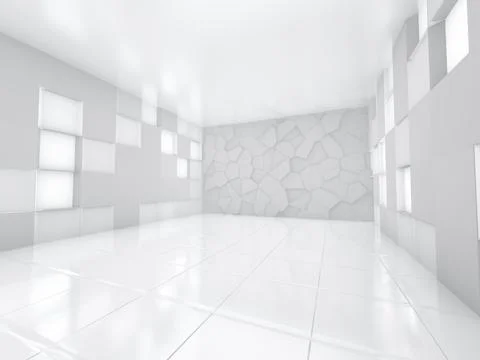 Abstract modern architecture background, empty open space. 3D illustration Ilustración de archivo