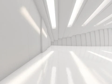 Abstract modern architecture background, open space. 3D illustration Stock Illustration