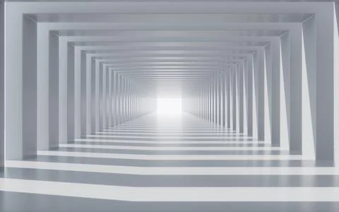 Abstract modern architecture. Clean geometric lines and shapes. 3d rendering. Stock Illustration