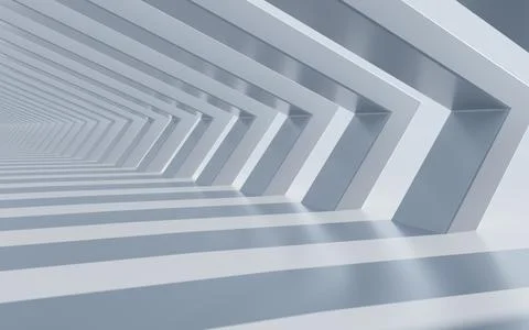 Abstract modern architecture. Clean geometric lines and shapes. 3d rendering. Stock Illustration