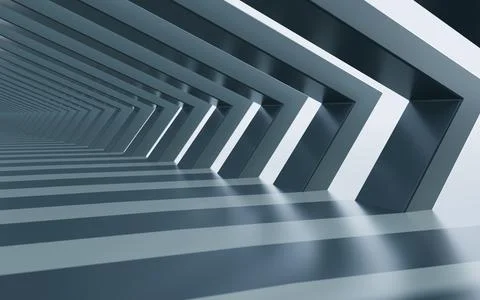 Abstract modern architecture. Clean geometric lines and shapes. 3d rendering. Stock Illustration