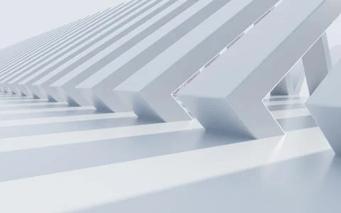 Abstract modern architecture. Clean geometric lines and shapes. 3d rendering. Stock Illustration