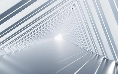 Abstract modern architecture. Clean geometric lines and shapes. 3d rendering. Stock Illustration