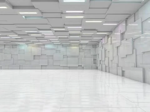 Abstract modern architecture empty background. 3D illustration Stock Illustration