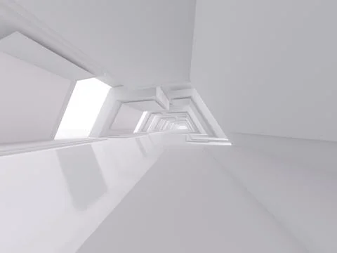 Abstract modern architecture empty background. 3D illustration Stock Illustration